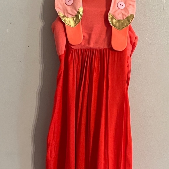 Bang Bang Copenhagen Girls Dress Size 2-3Y Summer Color Bird Red Pink Maxi Cute - Picture 4 of 12